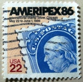 Selo postal dos Estados Unidos de 1985 AMERIPEX '86