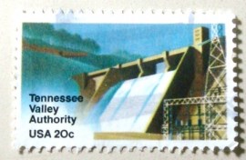 Selo postal dos Estados Unidos de 1983 Norris Hydroelectric Dam