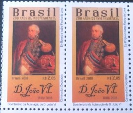 Par de selos postais do Brasil de 2018 D. João VI