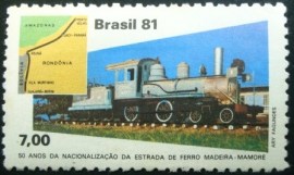 Selo postal do Brasil de 1981 Madeira-Mamoré - C 1208 N