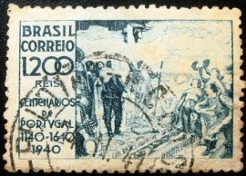 Selo postal do Brasil de 1940 Centenários de  Portugal