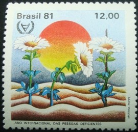 Selo postal do Brasil de 1980 Pessoas Deficientes