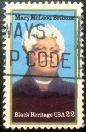 Selo postal dos Estados Unidos de 1985 Mary Bethune