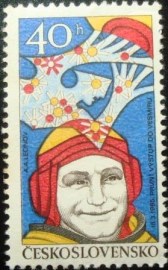 Selo postal da Tchecoslováquia de 1977 Alexei Leonov