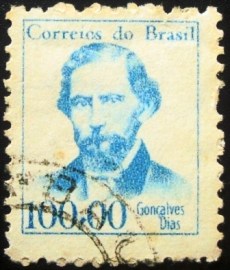 Selo postal Rergular emitido no Brasil em 1965 - R 522 U