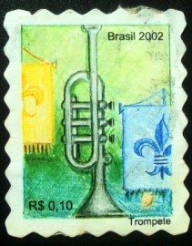 Selo postal do Brasil de 2002 Trompete - 822 U