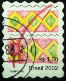 Selo postal do Brasil de 2002 Berimbau