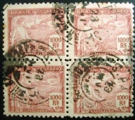 Quadra de selos do Brasil de 1921  Navegação 1000