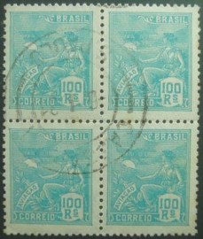 Quadra de selos do Brasil de 1930 Aviação 100rs