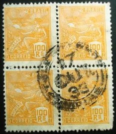 Quadra de selos postais do Brasil 1931 Aviação 100