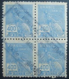 Quadra de selos postais do Brasil 1936 Globo 400