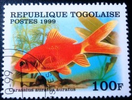 Selo postal do Togo de 1999 Fantail Goldfish