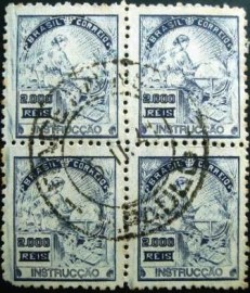 Quadra de selos postais do Brasil 1938 Instrucção 2$