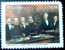Selo postal do Brasil de 1991 Constituição Política - C 1751 U