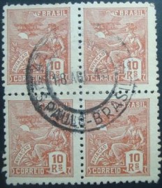 Quadra de selos postais do Brasil 1940 Aviação 10rs