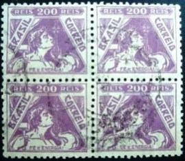 Quadra de selos postais do Brasil 1940 Fé e Energia 200