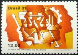 Selo postal COMEMORATIVO do Brasil de 1981 - C 1237 N