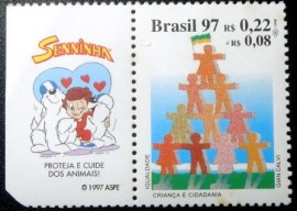 Selo postal com vinheta do Brasil de 1997 Igualdade