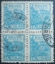 Quadra de selos postais do Brasil 1946 Agricultura 0,40