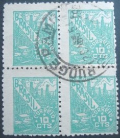 Quadra de selos postais do Brasil 1948 Petróleo 10