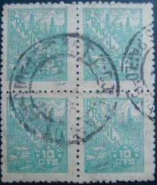 Quadra de selos postais do Brasil 1946 Petróleo 0,10