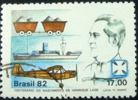 Selo postal comemoratido do Brasil de 1982 - C 1244 U