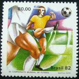 Selo postal do Brasil de 1982 Jogada