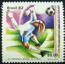 Selo postal do Brasil de 1982 Defesa do Goleiro