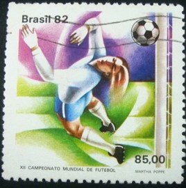 Selo postal do Brasil de 1982 Defesa do Goleiro - C 1247 U