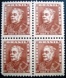Quadra de selos do Brasil 1954 Duque de Caxias N