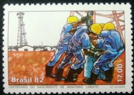 Selo postal do Brasil de 1982 Monteiro Lobato
