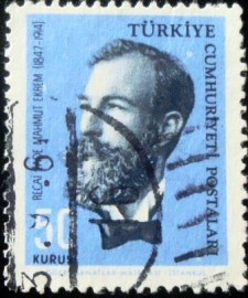 Selo postal da Turquia de 1964 Recaizade Mahmut Ekrem