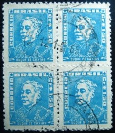Quadra de selos postais do Brasil de 1954 Duque de Caxias 1,50