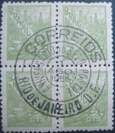 Quadra de selos postais do Brasil de 1956 Aniversário Selo Postal