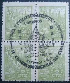 Quadra de selos postais do Brasil de 1956 Congresso das CIPAS