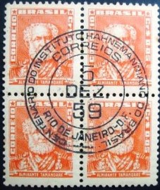 Quadra de selos postais do Brasil de 1959 Instituto Hahnemanniano