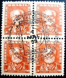 Quadra de selos postais do Brasil de 1959 Soc. Cearense