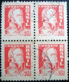 Quadra de selos postais do Brasil de 1959 D. João VI
