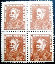 Quadra de selos postais do Brasil de 1960 Duque de Caxias 1 M