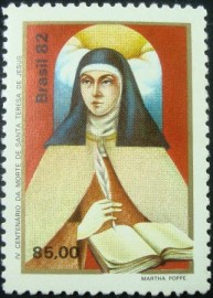 Selo postal do Brasil de 1982 Santa Teresa de Jesus
