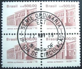 Quadra de selos postais do Brasil de 1988 Antiga Alfândega