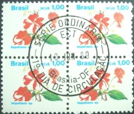 Quadra de selos postais do Brasil de 1989 Maria sem vergonha