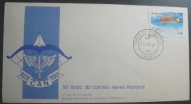 Envelope de 1º Dia de Circulação de 1981 50 Anos do Correio Aéreo Nacional CAN
