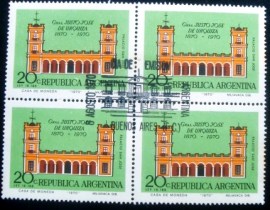 Quadra de selos postais da Argentina de 1970 Justo José de Urquiza