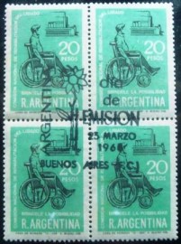 Quadra de selos postais da Argentina de 1968 Rehabilitation
