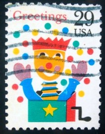 Selo postal dos Estados Unidos de 1993 Greetings: Jack-in-the-Box