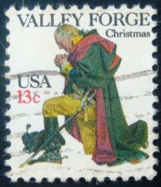 Selo postal Estados Unidos 1977 Washington at Valley Forge