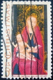 Selo postal dos Estados Unidos de 1967 Madonna and Child by Hans Memling