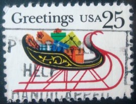 Selo postal dosw Estados Unidos de 1989 Sleigh Full of Presents