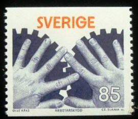 Selo postal da Suécia de 1976 Girl's Head 85